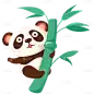 手绘-可爱动物元素贴纸-熊猫