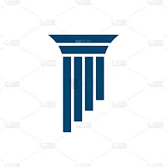 柱标志律师事务所插图设计。向量EPS 10。