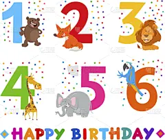 贺卡,生日,动物主题,男孩,女孩,可爱的,性格,布置,收集,庆祝