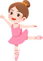 少儿兴趣班扁平人物插画-跳芭蕾的女孩
