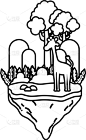 动物,长颈鹿,山,充气筏,分界线,生物学,环境,天气,植物群,休闲