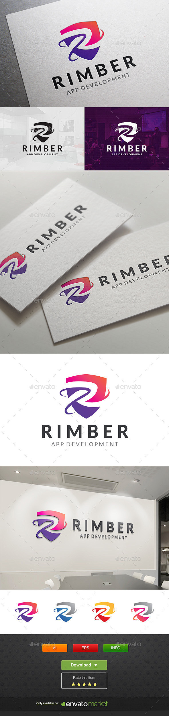 Rimber科技——字母标志模板Rimb...
