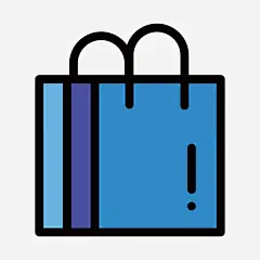 蓝色手绘线稿手提袋元素_新图网 https://ixintu.com 蓝色 手绘 线稿 绳子 扁平化 方形 包装 卡通插画 矢量图