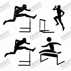 跑步运动员图案 【酷图网】跑步运动员,图案,剪影,男运动员,跑步姿势,跨栏