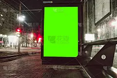 空白城市灯光广告在城市周围，copyspace为您的文字，图像，设计