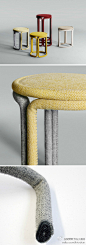 菲利普malouin：为方形的凳子哈迪，malouin的设计探索用纺织品的可能性來做表面和内部结构，取代典型的木头或金属底座，用于 类似纸杯注，或卷起的报纸，当分层刚性的重大变化。新穎的材料加上，節約的設計，很好！