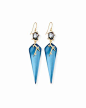 Lucite Thorn Drop Earrings, Blue