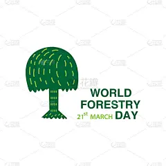 世界森林日。3月21日。背景矢量插图