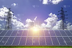 新能源、太阳能和风力涡轮机。