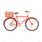 手绘-交通工具素材贴纸-自行车