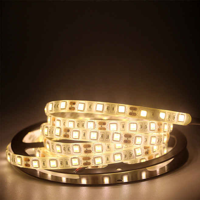 LED灯带5050白光暖白 12V60灯低压高亮珠宝展示柜柔性软灯条