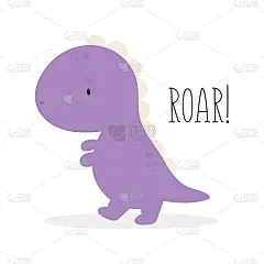 可爱的恐龙卡通风格。矢量插图。儿童用品，卡片，海报，横幅，儿童书籍，印刷在包装上，印刷在衣服，墙纸，