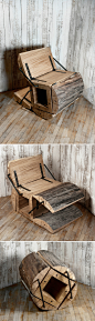 鸟人与鱼waste less log chair by architecture uncomfortable workshop