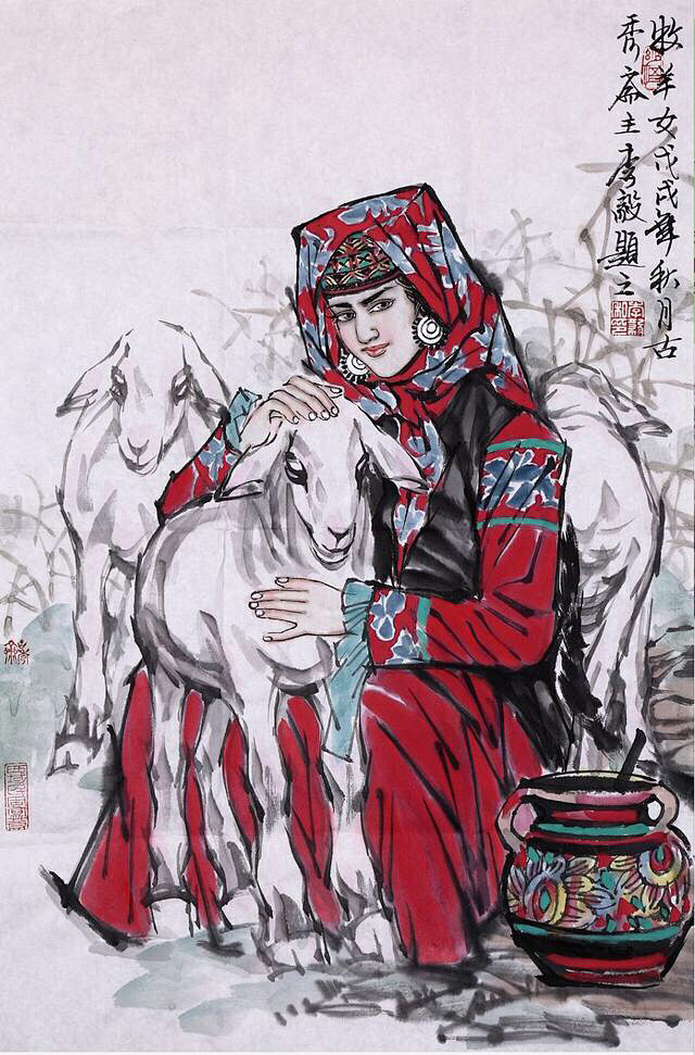 国画家李毅少数民族题材人物画作品选