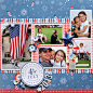 Red, white and blue scrapbook layout created by @reneezwirek for @PebblesInc using #Americana #patriotic #FourthofJuly