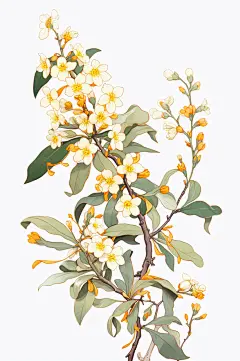 AI数字艺术秋季桂花插画-众图网