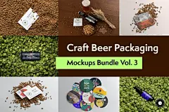 Craft Beer Packaging Mockups Vol.3⎪15套啤酒易拉罐酒瓶名片杯垫