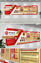 红色金属大气银行合规文化墙-众图网