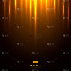 抽象的金色灯光在深棕色的背景上。