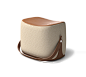 Hermès Ottoman
Hermes ottoman with strap that makes it highly portable. L21.1" x H14.1" x W13.6".
Storage area covered in chocolate leather.
Cover in pumpkin Palomino velvet.

Recalling the shape of a saddle, the ottoman offers small occasi