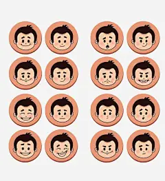 多表情图标 https://88ICON.com 装饰 表情包 卡通手绘 宣传 开心 微笑 严肃表情