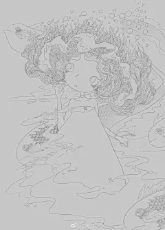 刚学板绘的时候2014年，用ps画的线稿练习，之后线条就画的很顺畅了不需要十年磨一剑，一个月就可以（以前还想每张都上色的呢但是之后再也没画过这些小画） ​​​​