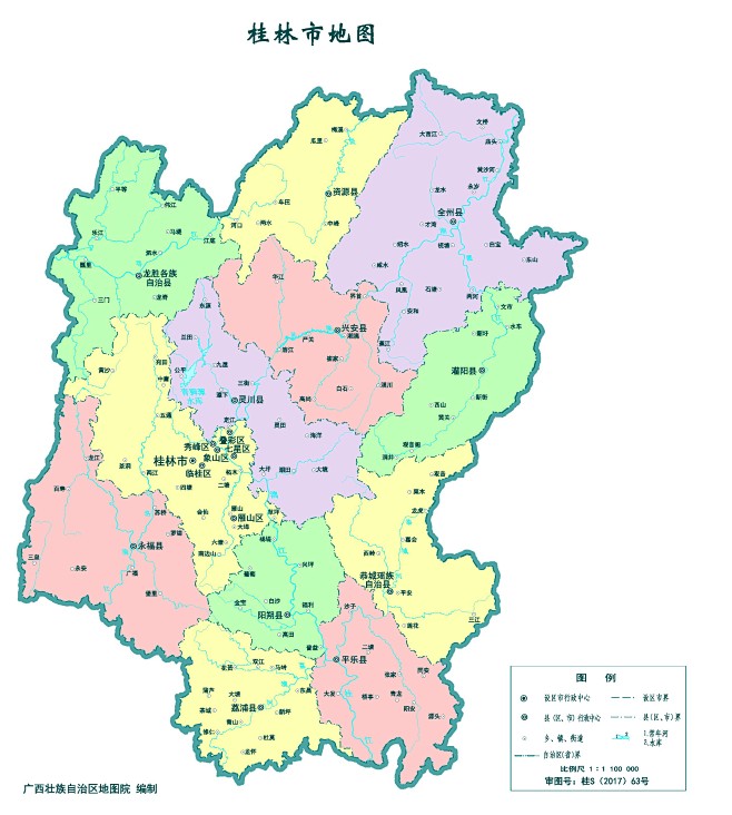 桂林市标准地图（桂林市政区版）分界_桂林地图库_地图窝