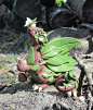 Forest Dragon and Moth Polymer Clay Dice Dragon by MiniMythicalMonsters