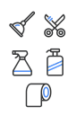 电商清洁工具厕所用品元素组合海报