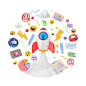 Social media and digital marketing landing 3D Illustration