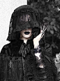 血液供给原创◆迷雾 古典哥特重工遮面暗黑蕾丝发带头饰搭配头纱-淘宝网