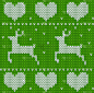绿色针织鹿毛衣在挪威风格。针织斯堪的纳维亚的装饰品。矢量无缝圣诞毛衣模式.