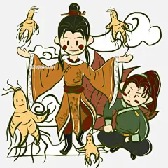 手绘可爱人参拟人小插画图片大小2000x2000px 图片尺寸1.28 MB 来自PNG搜索网 pngss.com 免费免扣png素材下载！白云#古风男子#红色植被#红叶#卡通手绘#男性#秋季养生#秋季滋补#人参#人参拟人化#祥云#