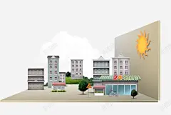 纸上城市模型 创意素材