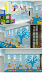 清新树形幼儿园环创文化墙设计布置图
