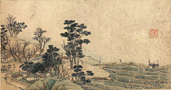 字裏行間采集到中国山水人物画卷——沈周