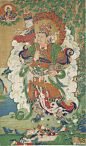 书法绘画 | 清多闻天王像轴#书画##藏传佛教# ​​​​