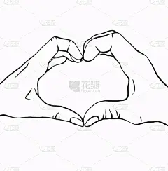贺卡,情人节,轮廓,矢量,手,两个人,心型,女人,绘画插图,爱