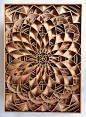 Artist Gabriel Schama uses laser-cut wood assembled into extravagant mandala-like sculptures. Amazing!: 
