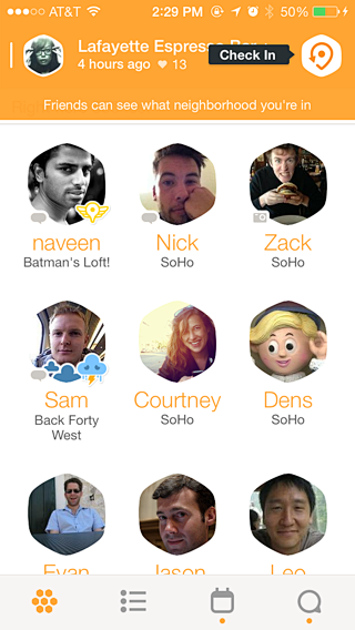 Swarm iPhone popover...