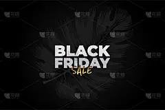 黑色星期五的促销海报，还有黑色的美味树叶。