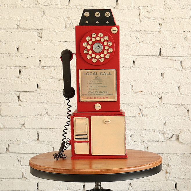 美式乡村复古电话模型仿古欧式怀旧桌面摆件...