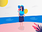 Beach girl art