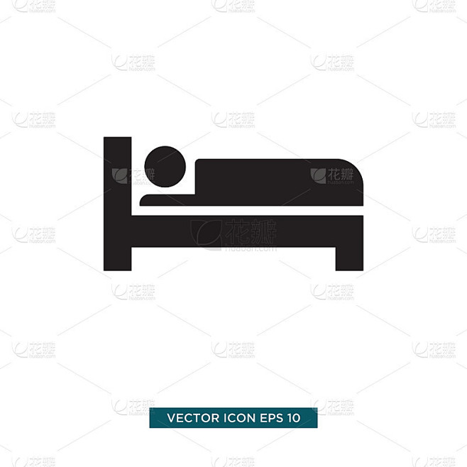 床图标矢量插图
