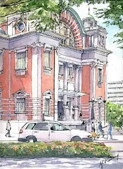 来自画家小森裕三的建筑水彩画作 ​ ​​​​