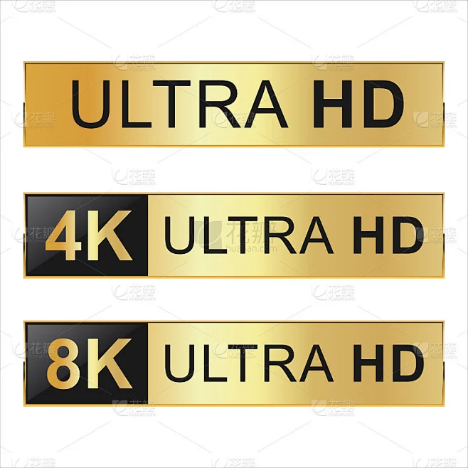 全高清4k 8K和超高清图标集合素材-花瓣网