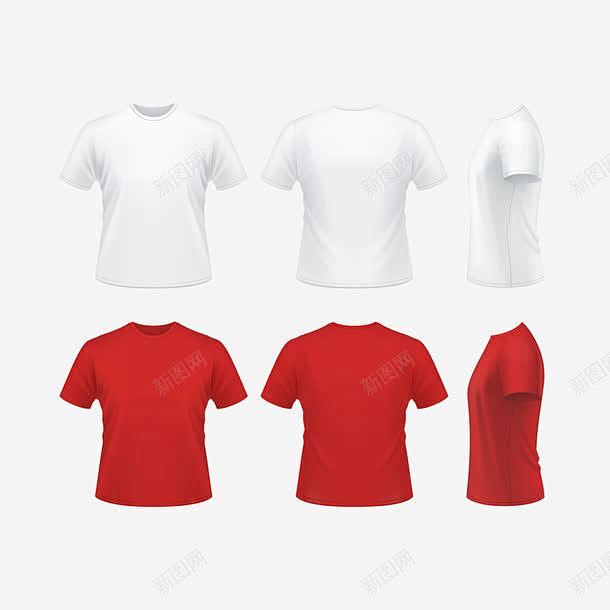 衣服元素 白色衬衫 立体 红色衬衫 免抠...