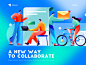 Feishu collaborate feishu work vector web homepage branding colors graphic illustrations illustration