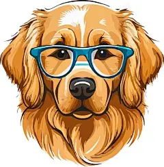 拉布拉多犬小狗插画矢量图设计素材