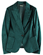 丝绒祖母绿 独特合体修身一粒扣小西装外套